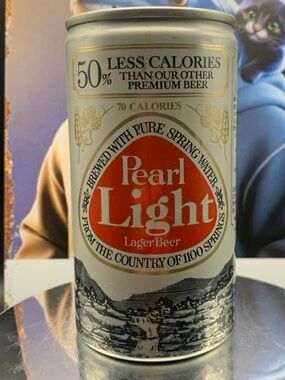 Vintage Beer Can Pearl Light Lager Beer Empty Aluminum Can